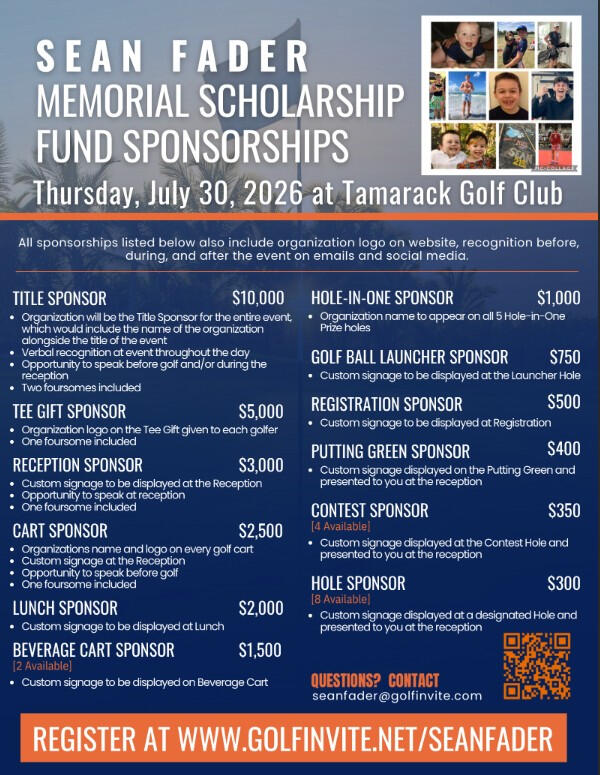Sean Fader Memorial Scholarship Fund QR code